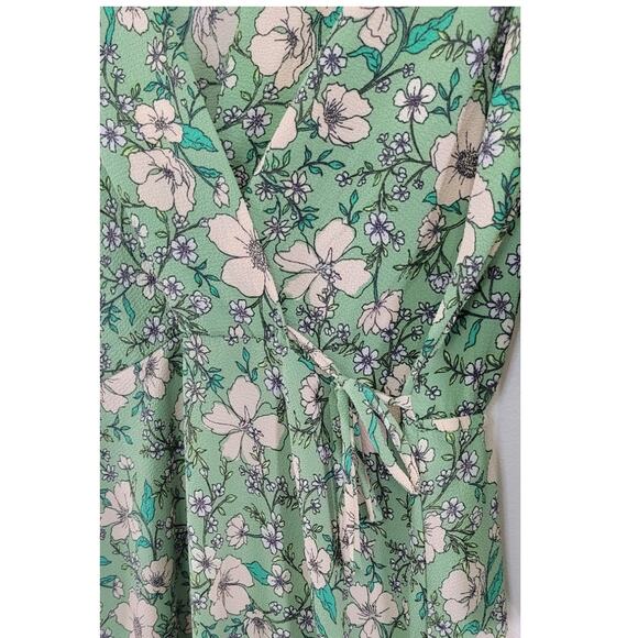 Monteau Los Angelous Womens Dress Large Midi 3/4 Sleeve Floral Boho Cottage Core - Picture 6 of 9